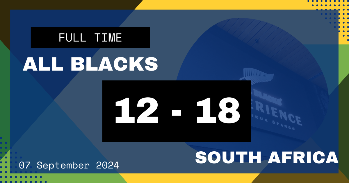 オールブラックス対南アフリカ、12対18